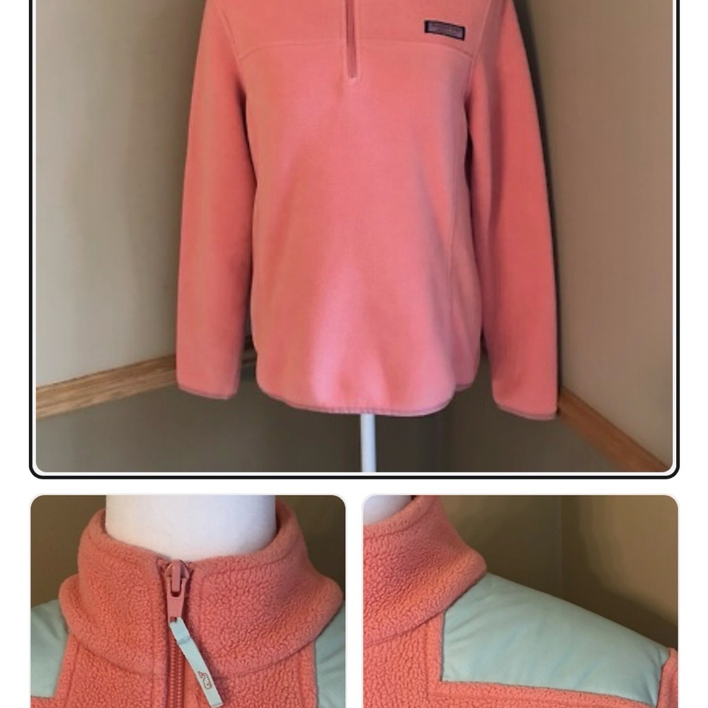 Vineyard Vines Pink and Light Blue Fleece Jacket